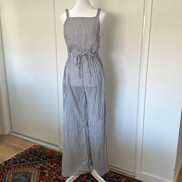 NWT Roxy blue and white striped romper - size Small - Picture 1 of 3
